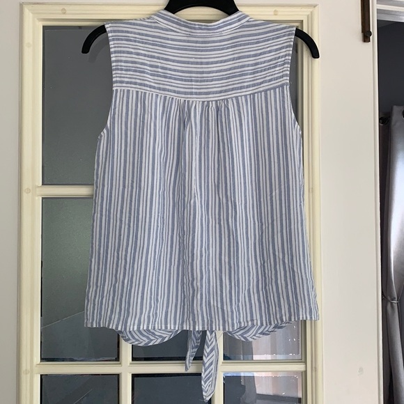 One Love Clothing Sleeveless Striped Top Blue and White Size Small - Picture 2 of 6